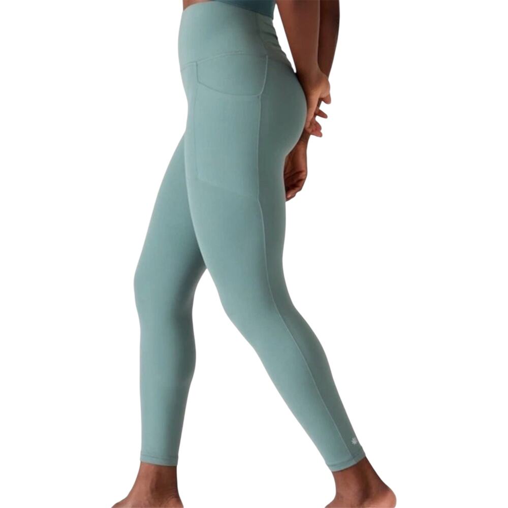 Athleta Salutation Stash Pocket II Tight UPF 50+ Powervita Oxidized Green S